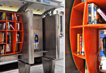 Phone booth library
