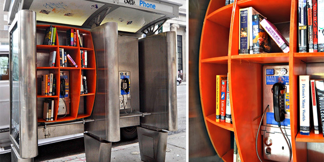 Phone booth library
